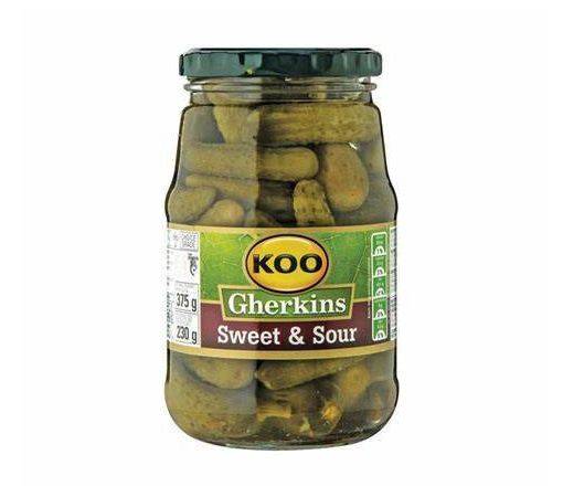 KOO Sweet & Sour Gherkins, 375g