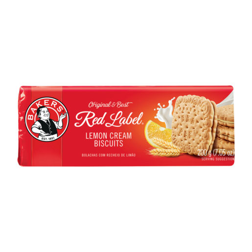 Bakers Red Label Lemon Cream Biscuits, 200g