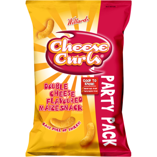 Willards Cheese Curls Double Cheese Flavoured Maize Snack 150g