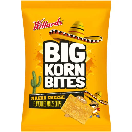 Willards Big Korn Bites Nacho Cheese, 120g