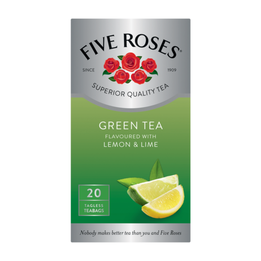 Flavoured 5 Roses Tea Five Roses Lime & Lemon Flavoured Green Tea 20 Pack — AubergineFoods CA