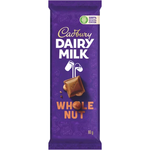 Cadbury Dairy Milk Wholenut, 80g