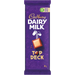 One purple plastic Cadbury Dairy Milk Top Deck 80 g chocolate bar wrapper with a white and milk chocolate square.