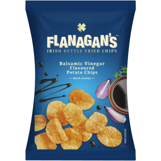 Flanagan's Moreish Irish Maggilly's Balsamic Vinegar Flavoured Kettle Fried Chips 120g