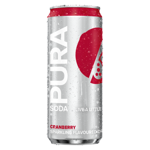 Pura Soda Cranberry Flavored Sparkling Drink, 300ml