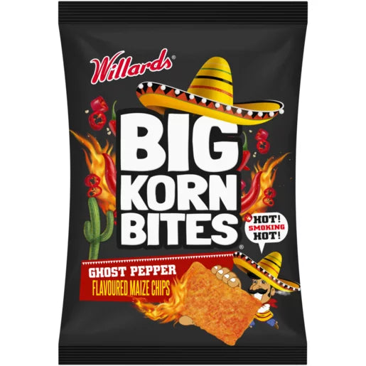 Willards Big Korn Bites Ghost Pepper, 50g