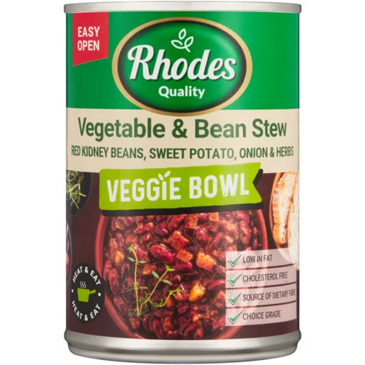 Rhodes Quality Vegetable & Bean Stew Veggie Bowl Can 400g ...