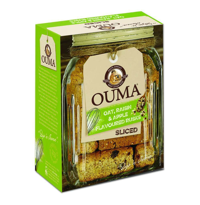 OUMA Oat, Raisin & Apple Flavor Rusks Sliced, 500g