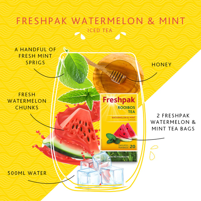 Freshpak Rooibos Tea Watermelon Mint, 20 bags