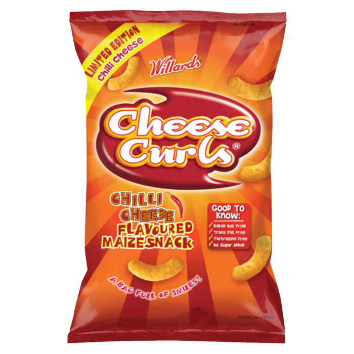 Willards Chilli Cheese Curls, 150g