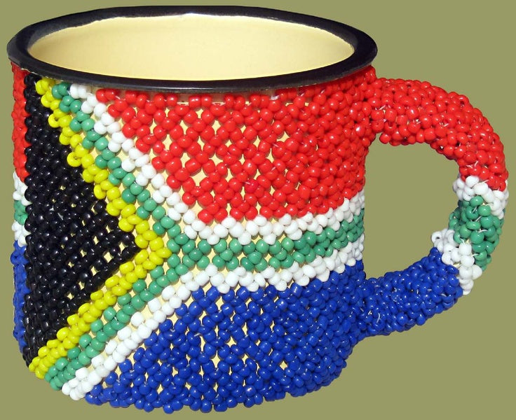 Hand-Crafted South Africa Beaded Mugs