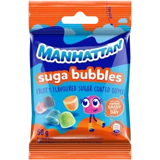 Manhattan Fruity Flavoured Suga Bubbles 125g