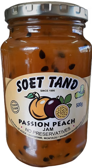 Soet tand Passion Peach Jam, 500g