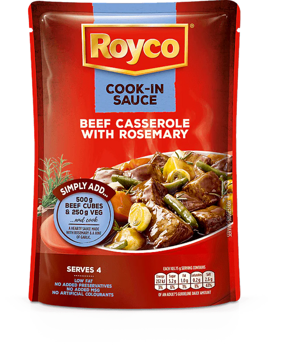 ROYCO Beef Casserole with Rosemary Wet Cook-In Sauce, 415g