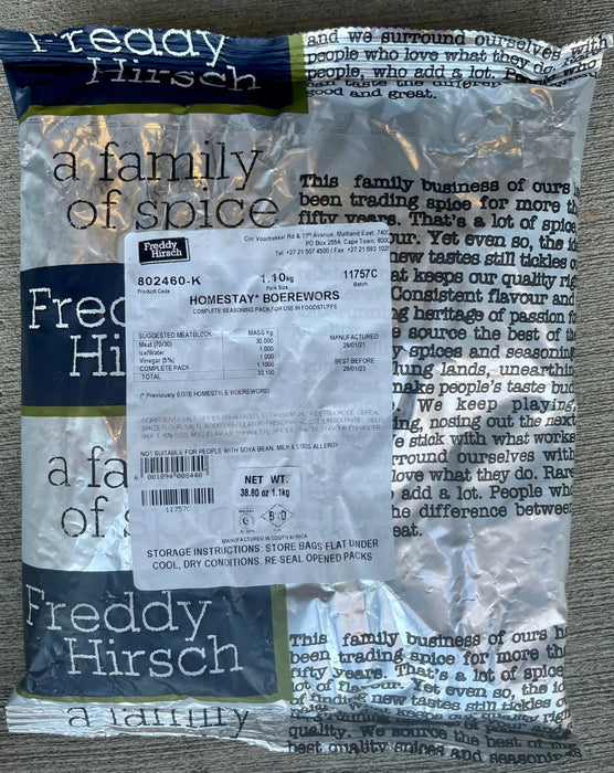 (Expired) Freddy Hirsch Homestay Boerewors Seasoning, 1Kg