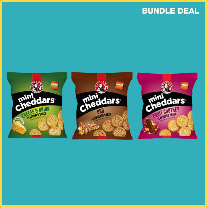 Bakers Mini Cheddars Variety Pack, 3Pcs