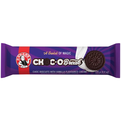 Bakers Choc-o-break Biscuits 125g