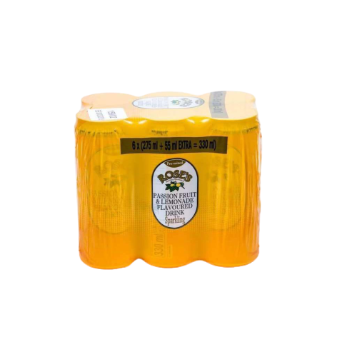 Rose's Passion Fruit Lemonade Flavor Sparkling Drink, 6 x 330ml