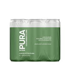 Pura Soda Cucumber & Lime Flavored Sparkling Drink, 300ml