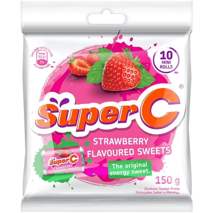 Super C Strawberry Flavoured Sweets Mini Rolls 150g