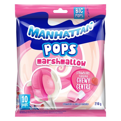 Manhattan Strawberry Flavoured Pops 210g