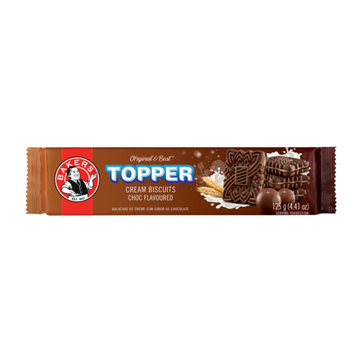 Bakers Topper Chocolate Flavoured Cream Biscuits, 125g