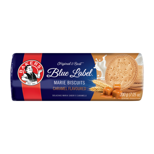 Bakers Blue Label® Caramel Flavoured Marie Biscuits, 200g