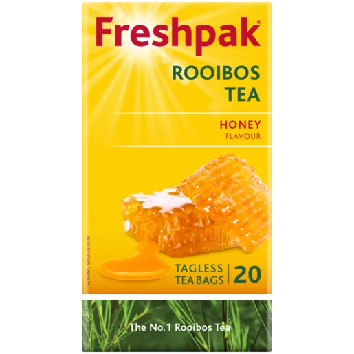 Freshpak Honey Flavored Rooibos Tagless Teabags, 20 Bags