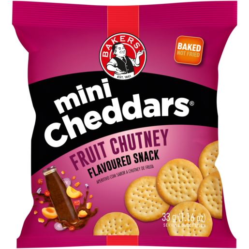 Bakers Mini Cheddars Fruit Chutney Flavour, 33g