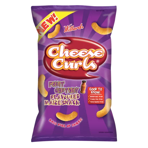 Willards Cheese Curls: Fruit Chutney, 120g