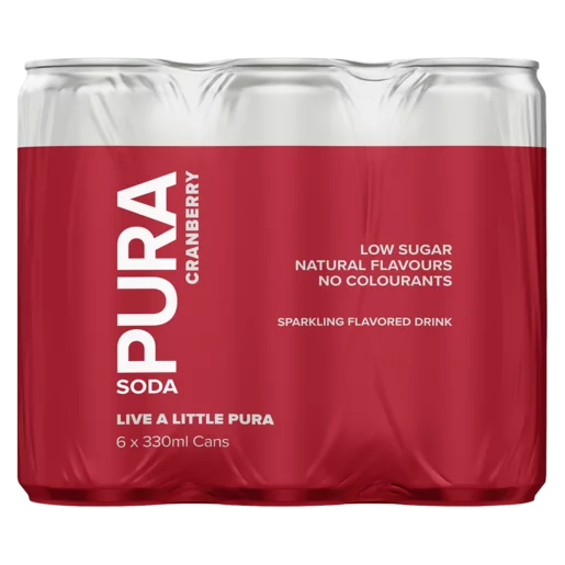 Pura Soda Cranberry Flavored Sparkling Drink, 300ml