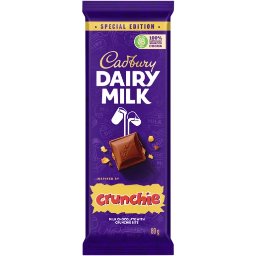 Cadbury Dairy Milk Crunchie Chocolate Slab 80g
