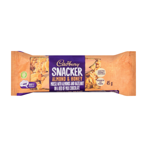 Cadbury Snacker Almond & Honey Muesli Snack Bar, 45g