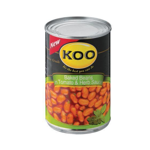 KOO Baked Beans-Tomato & Herb (410 g) | Food, South African | USA's #1 Source for South African Foods - AubergineFoods.com 