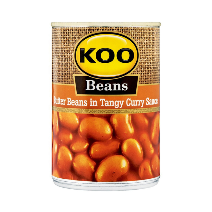 KOO Butter Beans in Tangy Curry  (410 g) | Food, South African | USA's #1 Source for South African Foods - AubergineFoods.com 