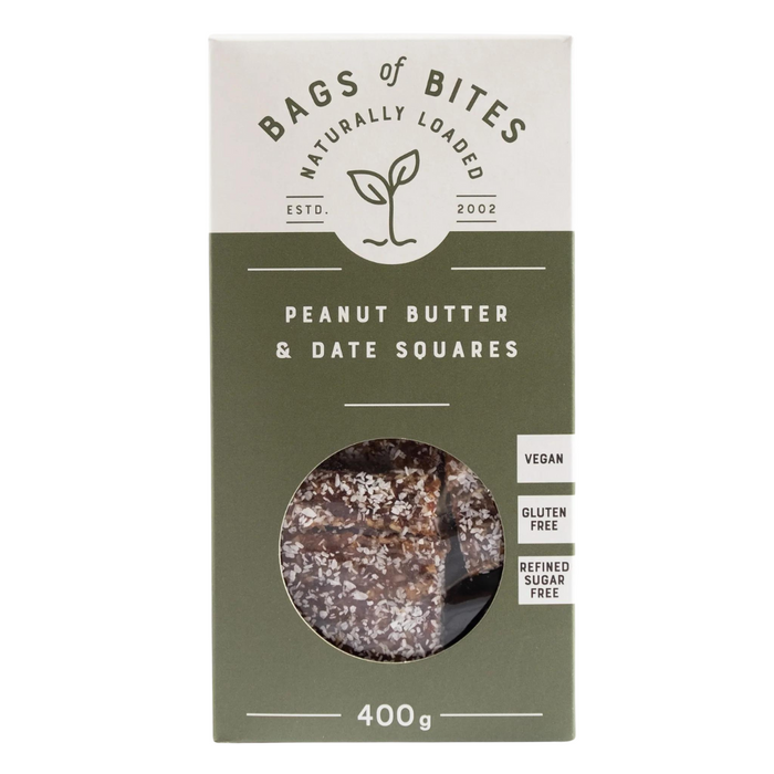 Bag of Bites Naturally Loaded Peanut Butter & Date Squares, 400g