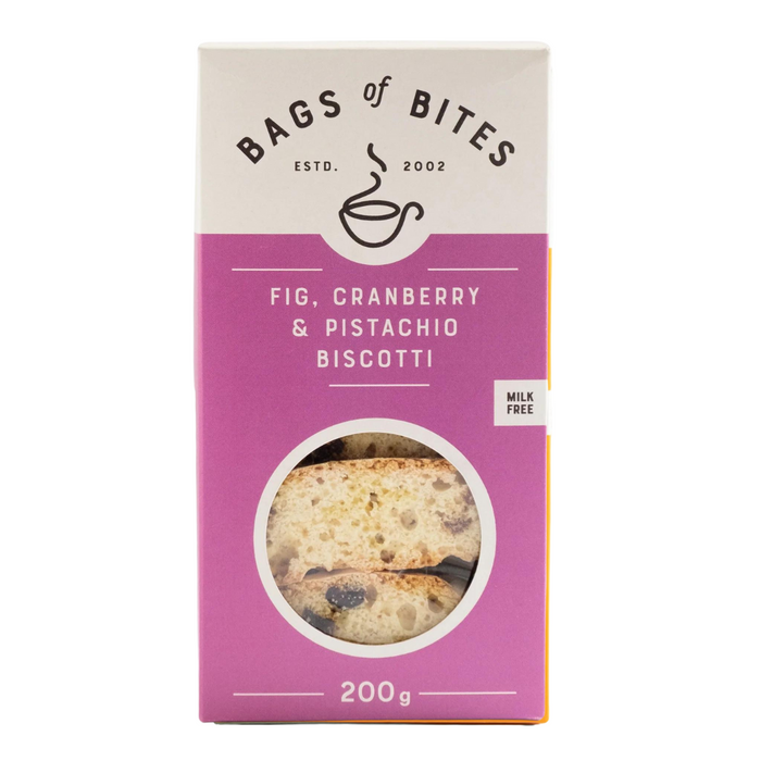 Bag of Bites Small Fig, Cranberry & Pistachio Biscotti, 200g