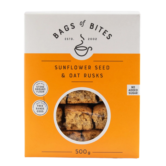 Bag of Bites Sunflower Seed & Oat Rusks - No Added Sugar, 500g