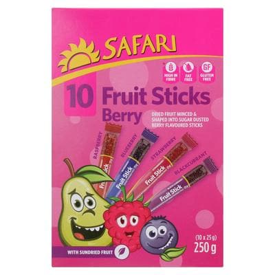 Safari Fruit Sticks (250 g) from South Africa - AubergineFoods.com 